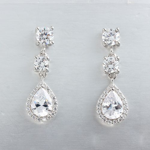 925 sterling silver wedding earrings