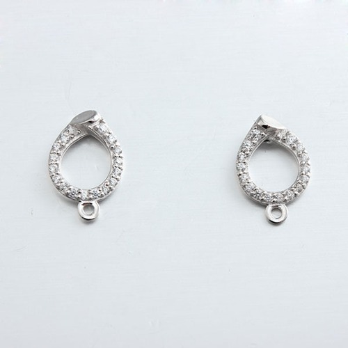 925 silver cz ring earring findings