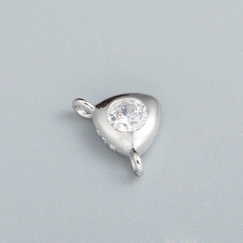 925 sterling silver triangle cubic zirconia charm