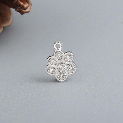 925 sterling silver cute dog paw charm