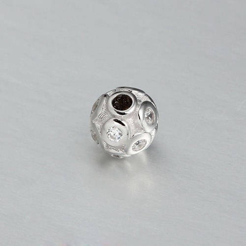 925 sterling silver cubic zirconia football charm bead