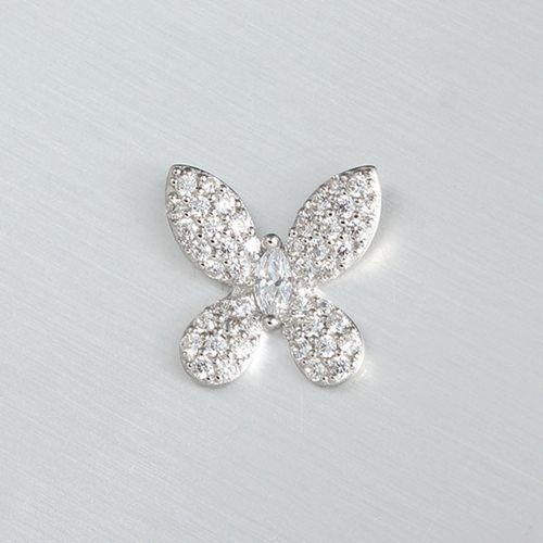 925 sterling silver cubic zirconia butterfly charm