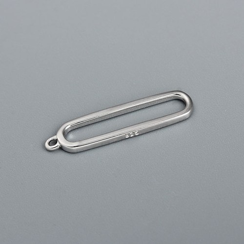 925 sterling silver long oval ring charm