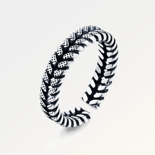 Oxidized 925 sterling silver screw ring