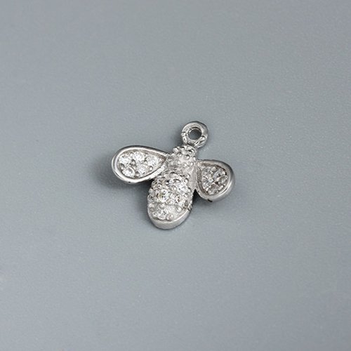 925 sterling silver cute cubic zirconia pave bee charm