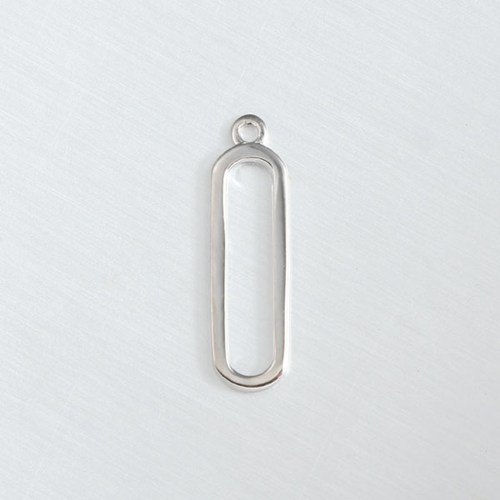 925 sterling silver long oval ring dangle charm