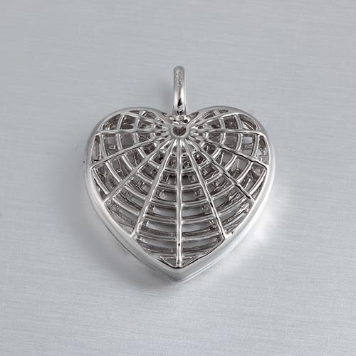 925 sterling silver spider net heart locket