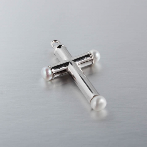 925 sterling silver pearl cross charms