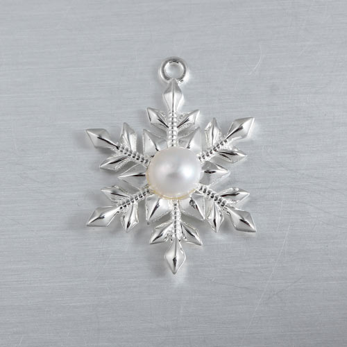 925 sterling silver snowflake charm for pearl