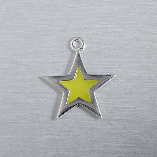 925 sterling silver enamel star charm