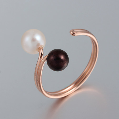 925 sterling silver split double pearl ring mounting