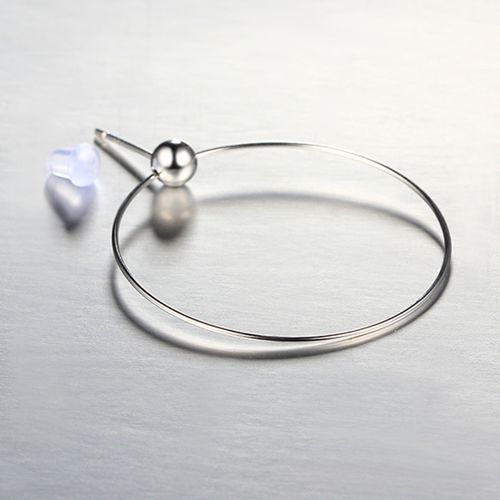 925 sterling silver big round stud earring