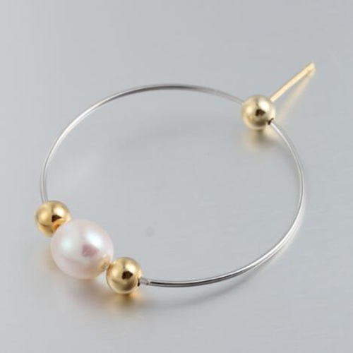 925 sterling silver beads pearl round earring