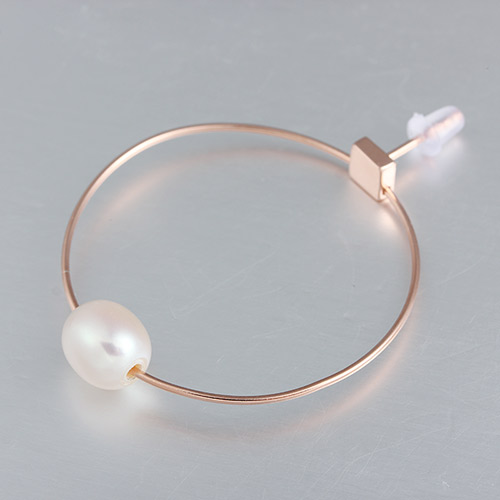 925 sterling silver pearl square ring earrings