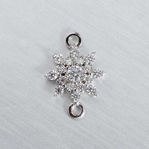 925 sterling silver cz snowflake charm