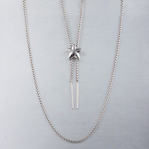 Silver slide star adjustable necklace