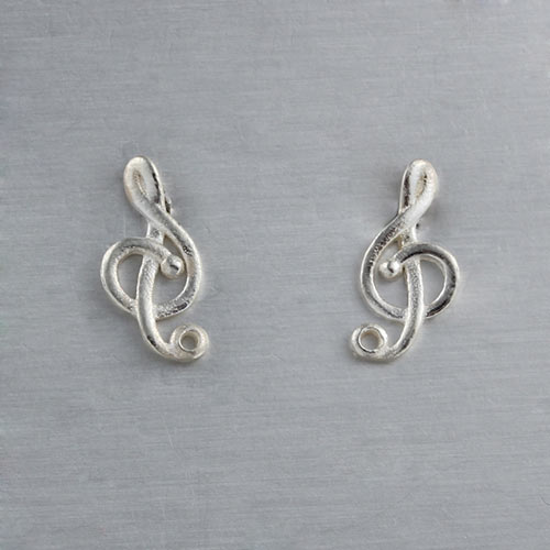 925 sterling silver music note stud earrings