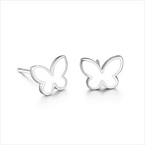 925 sterling silver enamel butterfly stud earrings