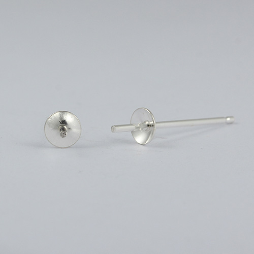 925 sterling silver pearl stud earring mounting,4mm