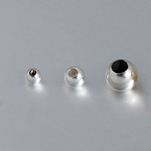 925 sterling silver rubber slider slide beads-4mm