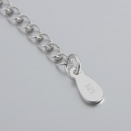 925 sterling silver extender chain with drop tag