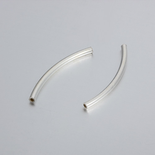 925 sterling silver 30mm curved tube beads
