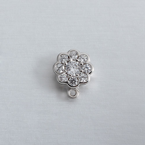 925 sterling silver cz flower pendant findings