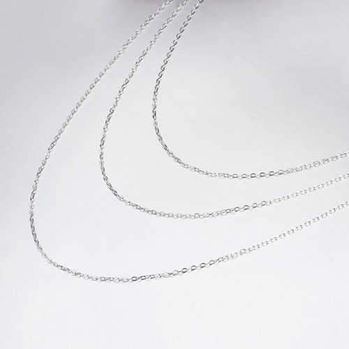 925 silver three layered 035 cable chain necklace