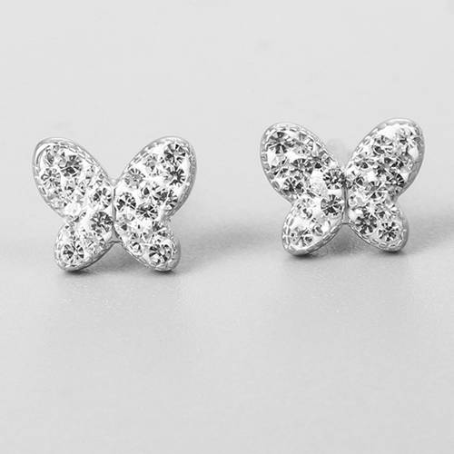 925 sterling silver butterfly stud earrings