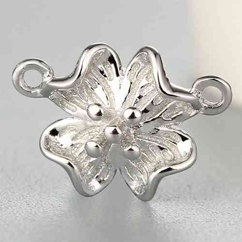 925 sterling silver flower connector charm