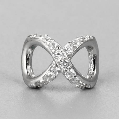 925 sterling silver cz infinity spacer