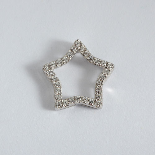 925 sterling silver cz star charm for pearl necklace