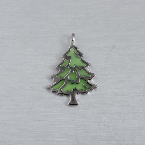 925 sterling silver enamel Christmas tree charms