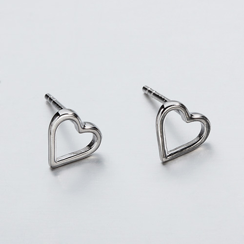 925 sterling silver heart stud earrings