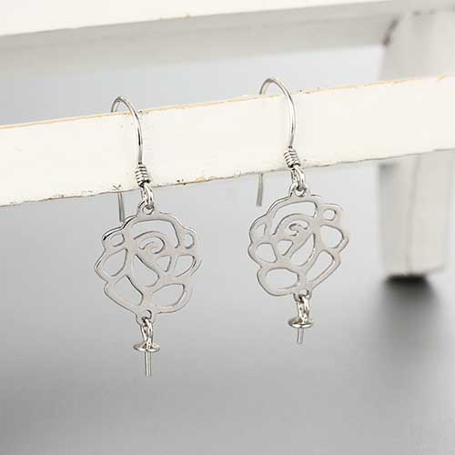 925 sterling silver rose pearl earring mounting