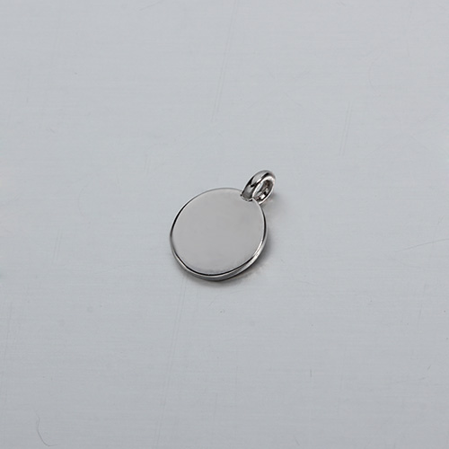 925 sterling silver blank round tag charms --6mm