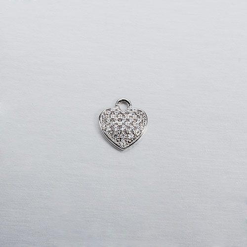925 sterling silver cz heart charms