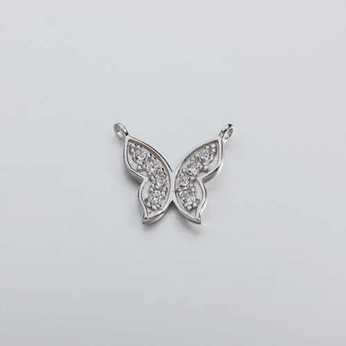 925 sterling silver cz butterfly charm connector