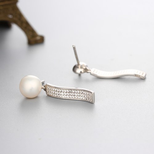 925 sterling silver drop earring mountings for pearl