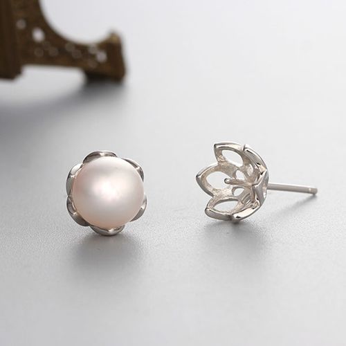 925 sterling silver flower pearl earring mountings