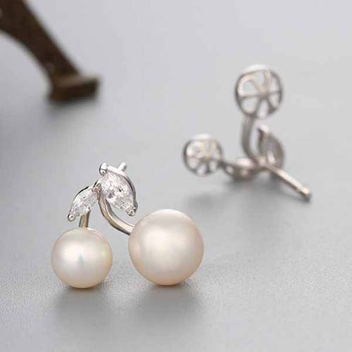 925 sterling silver cz fruit pearl earring mountings