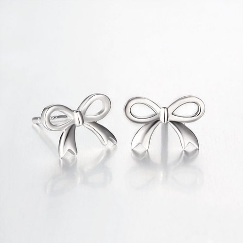 925 sterling silver bow stud earrings