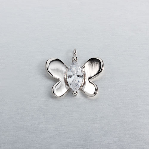 925 sterling silver cz butterfly charm