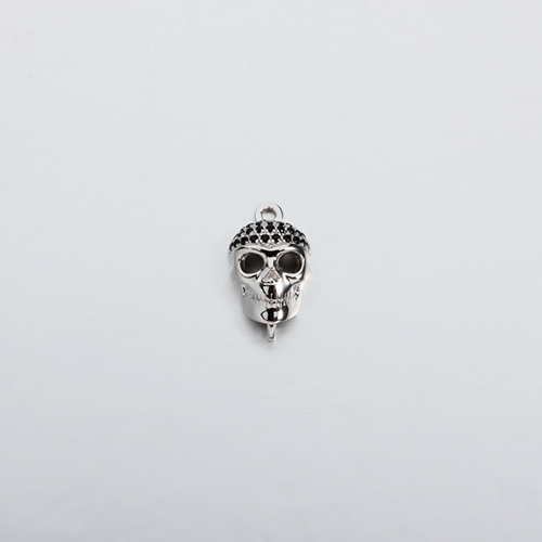 925 sterling silver cz skull connector charm