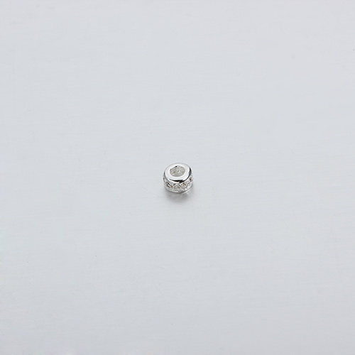 925 sterling silver cz hexagon spacer bead
