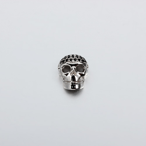 925 sterling silver cz skull bead