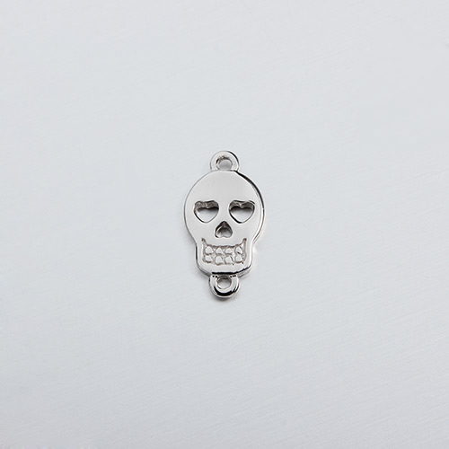925 sterling silver skull connector charm