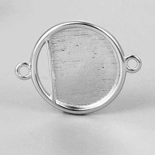 925 sterling silver round blank bezel connector charm