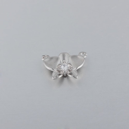 925 sterling silver cz flower connector charm
