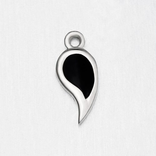 925 sterling silver enamel comma sign charm